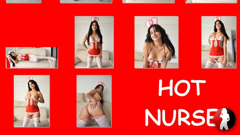 Sexy Sara in einem Krankenpflegerinnen-Outfit